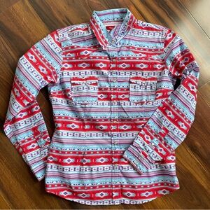 Panhandle Southwestern Pearl Snap Button Down Western Shirt 100% Cotton